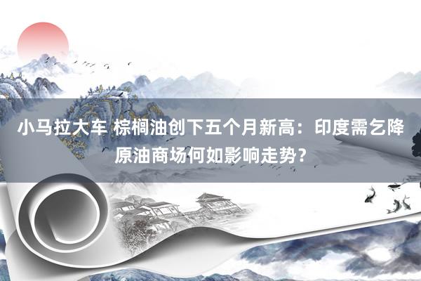 小马拉大车 棕榈油创下五个月新高：印度需乞降原油商场何如影响走势？