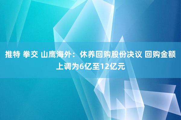 推特 拳交 山鹰海外：休养回购股份决议 回购金额上调为6亿至12亿元
