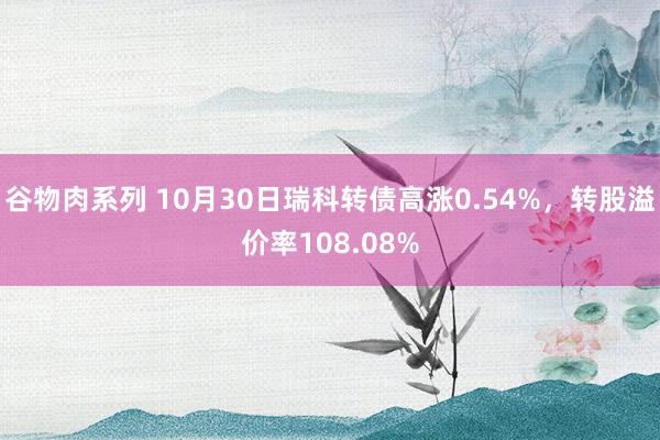 谷物肉系列 10月30日瑞科转债高涨0.54%，转股溢价率108.08%