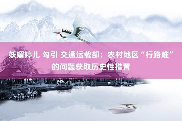 妖媚婷儿 勾引 交通运载部：农村地区“行路难”的问题获取历史性措置