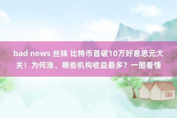 bad news 丝袜 比特币首破10万好意思元大关！为何涨、哪些机构收益最多？一图看懂