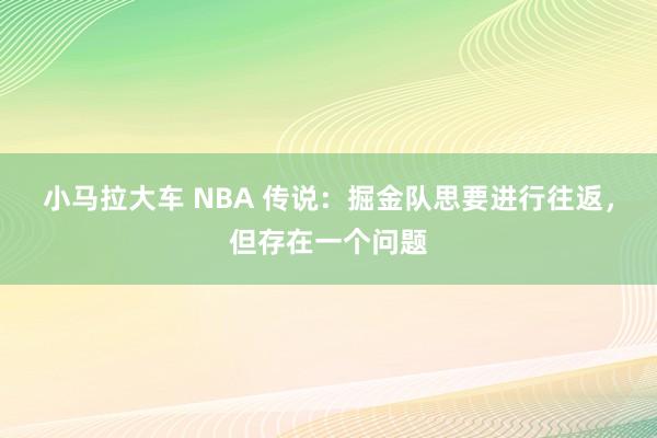 小马拉大车 NBA 传说：掘金队思要进行往返，但存在一个问题
