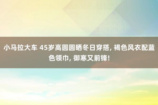 小马拉大车 45岁高圆圆晒冬日穿搭， 褐色风衣配蓝色领巾， 御寒又前锋!