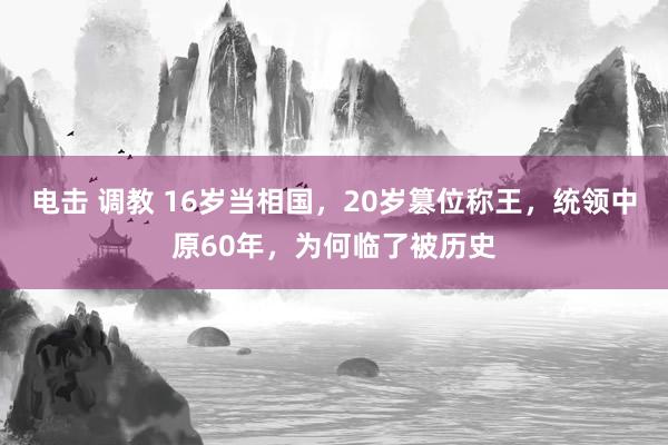 电击 调教 16岁当相国，20岁篡位称王，统领中原60年，为何临了被历史