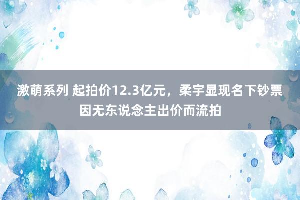 激萌系列 起拍价12.3亿元，柔宇显现名下钞票因无东说念主出价而流拍