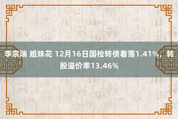 李宗瑞 姐妹花 12月16日国检转债着落1.41%，转股溢价率13.46%