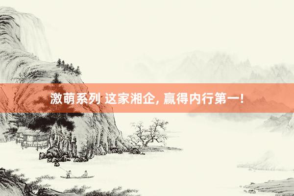 激萌系列 这家湘企， 赢得内行第一!