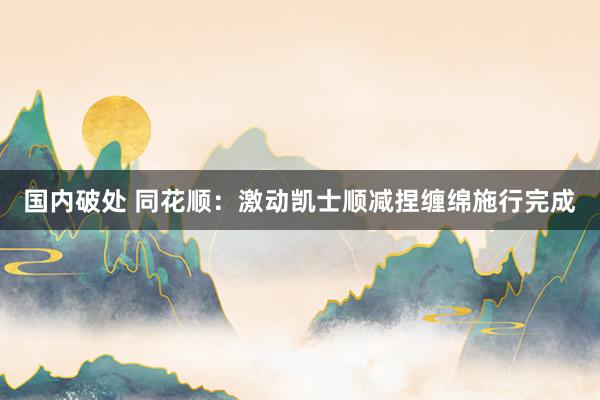 国内破处 同花顺：激动凯士顺减捏缠绵施行完成