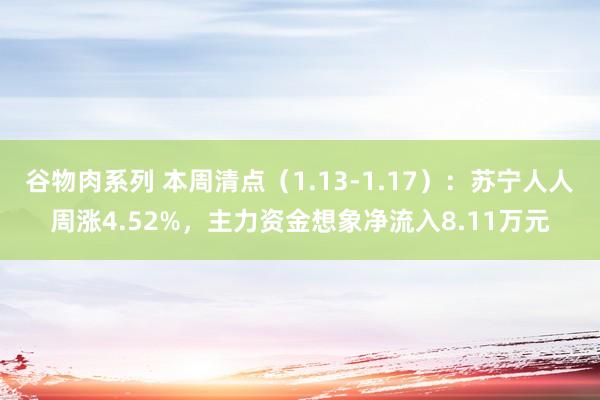 谷物肉系列 本周清点（1.13-1.17）：苏宁人人周涨4.52%，主力资金想象净流入8.11万元