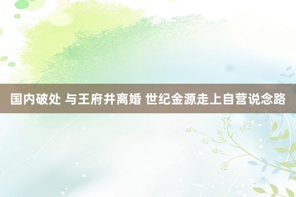 国内破处 与王府井离婚 世纪金源走上自营说念路