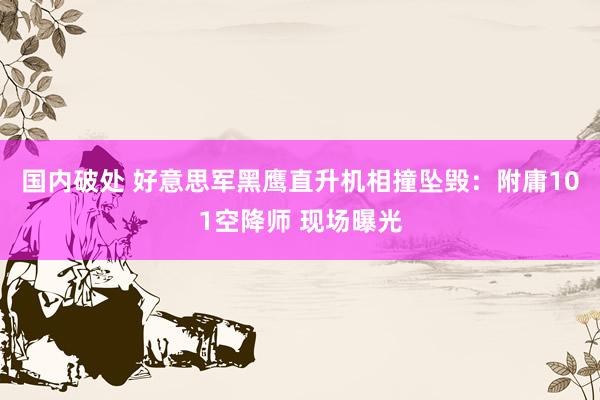国内破处 好意思军黑鹰直升机相撞坠毁：附庸101空降师 现场曝光