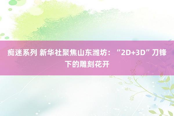 痴迷系列 新华社聚焦山东潍坊：“2D+3D”刀锋下的雕刻花开