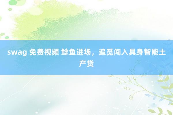 swag 免费视频 鲶鱼进场，追觅闯入具身智能土产货