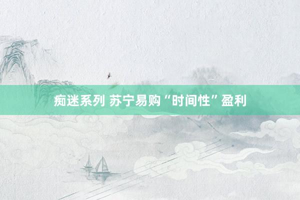痴迷系列 苏宁易购“时间性”盈利