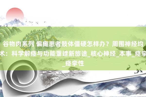 谷物肉系列 偏瘫患者肢体僵硬怎样办？周围神经均衡术：科学解痉与功能重建新旅途_核心神经_本事_痉挛性