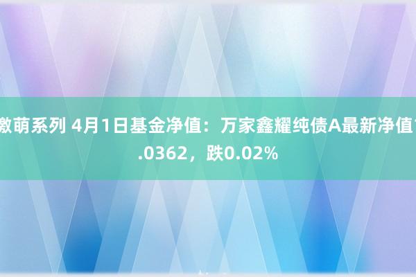激萌系列 4月1日基金净值：万家鑫耀纯债A最新净值1.0362，跌0.02%