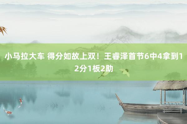 小马拉大车 得分如故上双！王睿泽首节6中4拿到12分1板2助