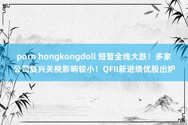porn hongkongdoll 短暂全线大跌！多家公司复兴关税影响较小！QFII新进绩优股出炉
