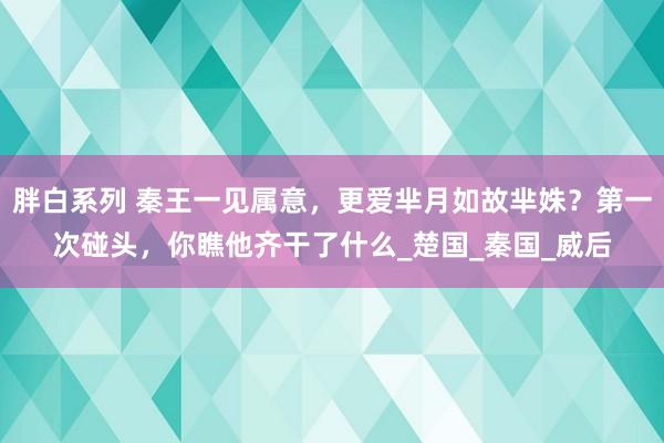 胖白系列 秦王一见属意，更爱芈月如故芈姝？第一次碰头，你瞧他齐干了什么_楚国_秦国_威后