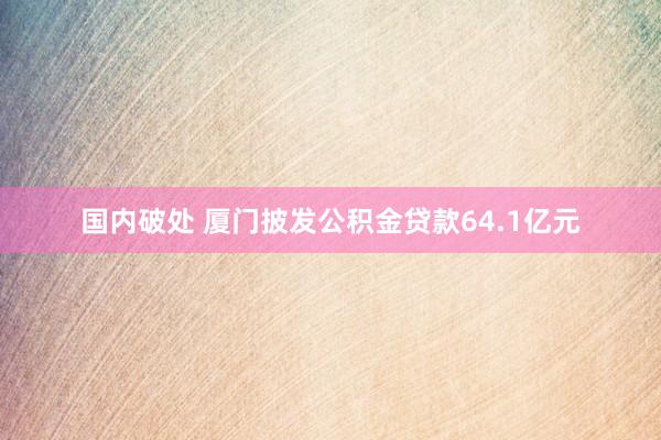 国内破处 厦门披发公积金贷款64.1亿元