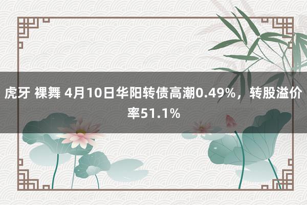 虎牙 裸舞 4月10日华阳转债高潮0.49%，转股溢价率51.1%