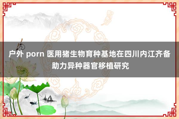 户外 porn 医用猪生物育种基地在四川内江齐备 助力异种器官移植研究