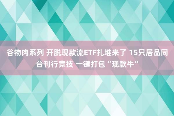 谷物肉系列 开脱现款流ETF扎堆来了 15只居品同台刊行竞技 一键打包“现款牛”