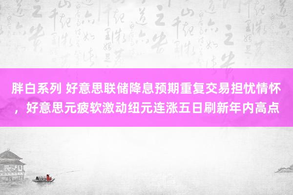 胖白系列 好意思联储降息预期重复交易担忧情怀，好意思元疲软激动纽元连涨五日刷新年内高点
