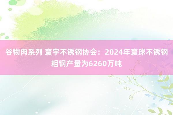 谷物肉系列 寰宇不锈钢协会：2024年寰球不锈钢粗钢产量为6260万吨