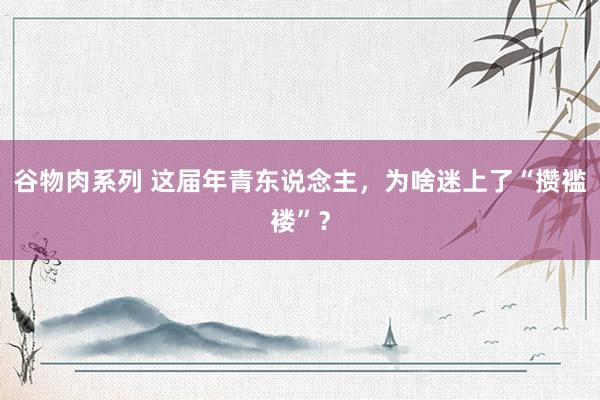 谷物肉系列 这届年青东说念主，为啥迷上了“攒褴褛”？