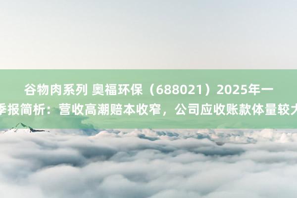 谷物肉系列 奥福环保（688021）2025年一季报简析：营收高潮赔本收窄，公司应收账款体量较大