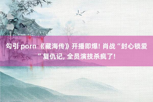 勾引 porn 《藏海传》开播即爆! 肖战“封心锁爱”复仇记， 全员演技杀疯了!