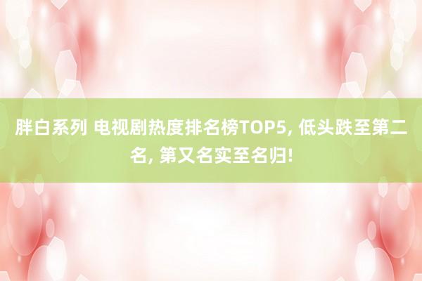 胖白系列 电视剧热度排名榜TOP5， 低头跌至第二名， 第又名实至名归!